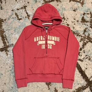 Vintage Abercrombie Full Zip Hoodie Size Medium Pink Y2K